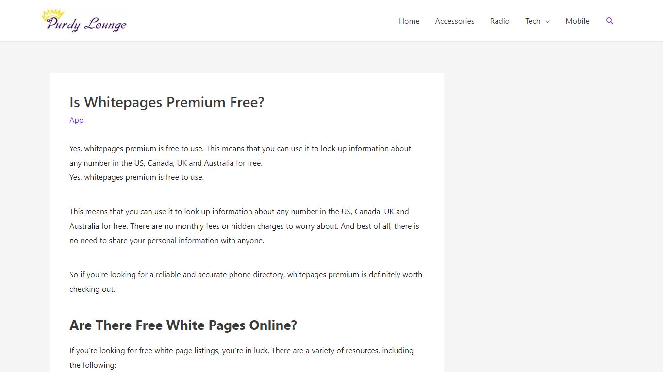 Is Whitepages Premium Free? - purdylounge.com